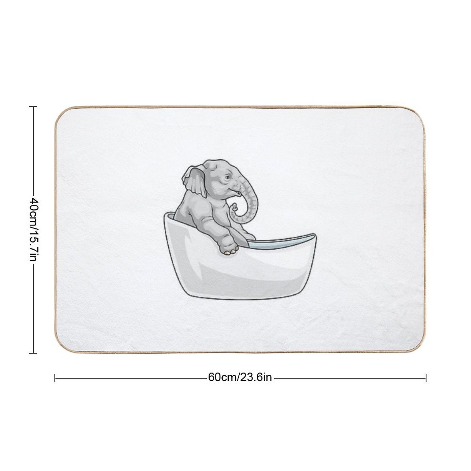 Elephant Bathe Bathtub  Dirt-Trapping Bath Mat