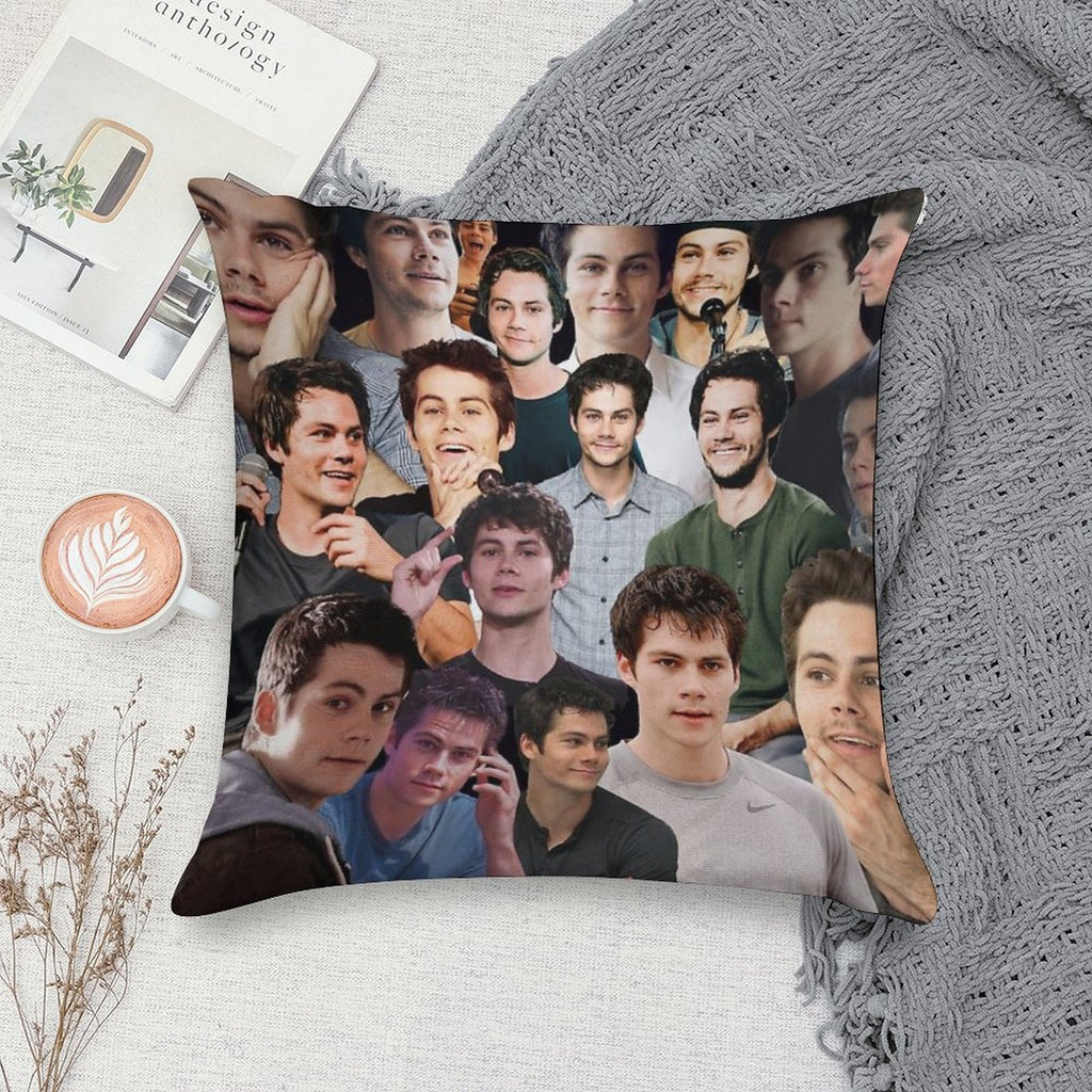 Dylan O’Brien Collage Soft Washable Throw Pillow