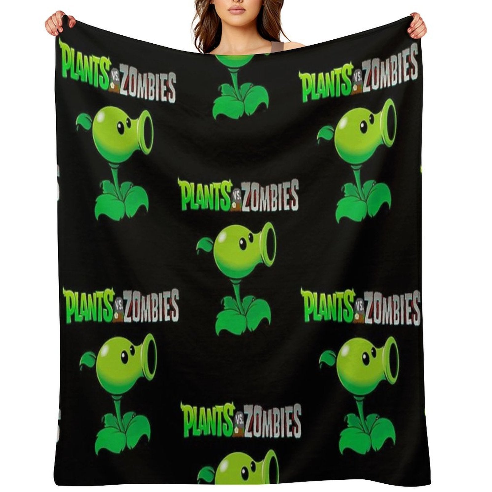 Peashooter Design  Plants Vs Zombies Versatility Throw Blanket