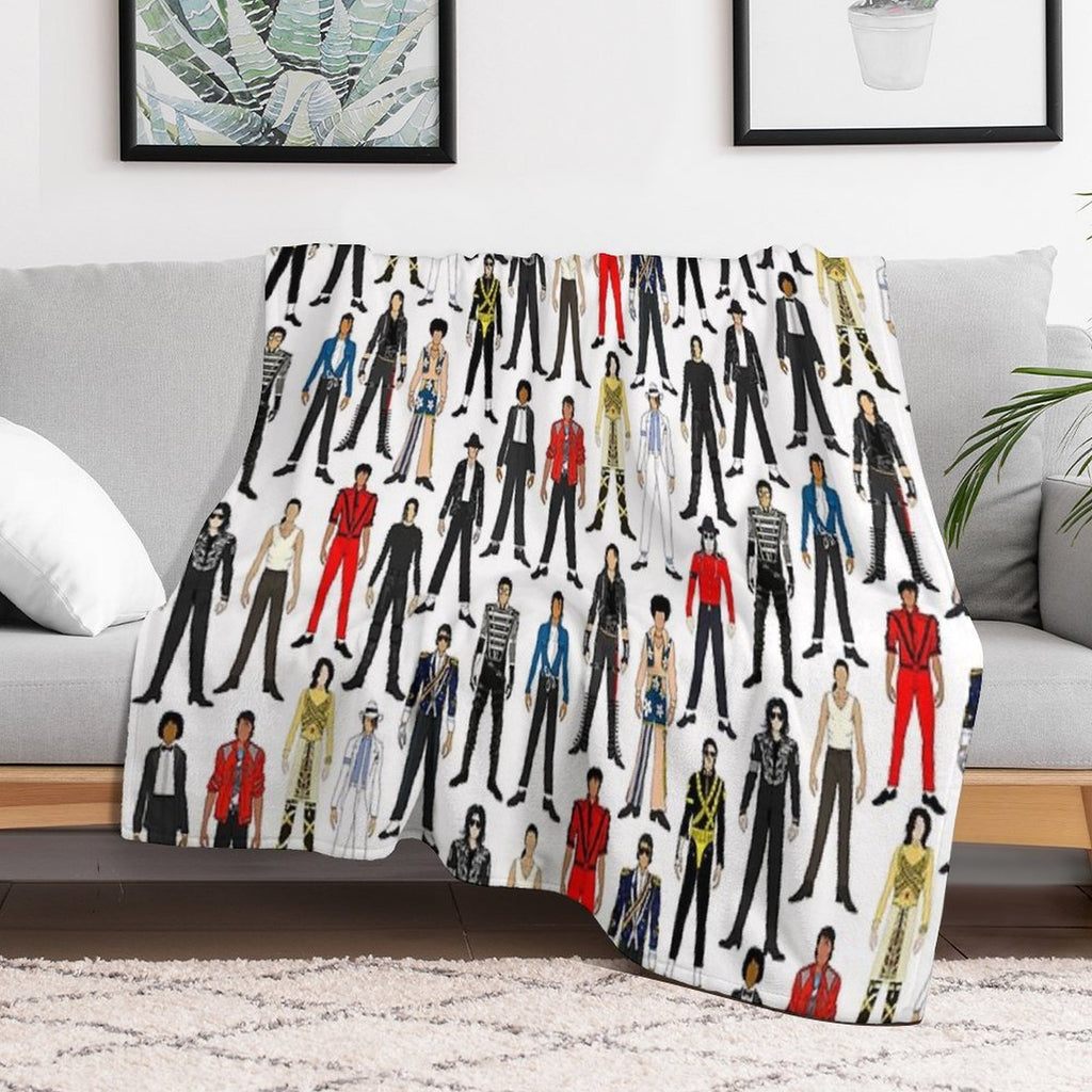 Outfits of King Jackson Pop Music Fashion Velvety-soft Throw Blanket