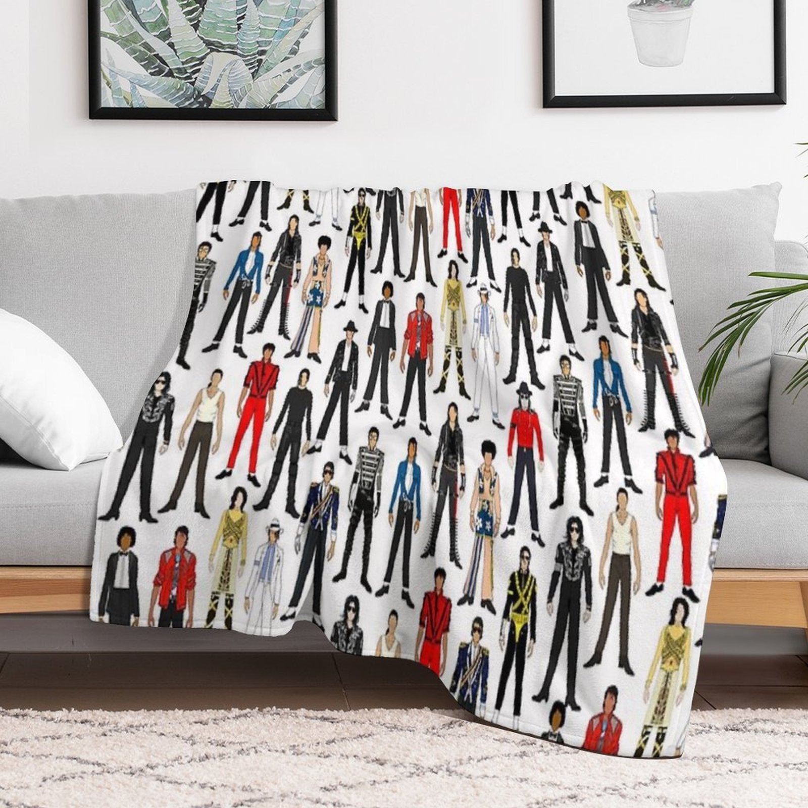 Outfits of King Jackson Pop Music Fashion Velvety-soft Throw Blanket