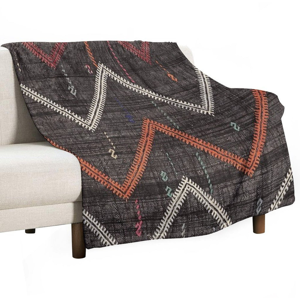 Old Kilim Fragment Shrink-resistant Throw Blanket