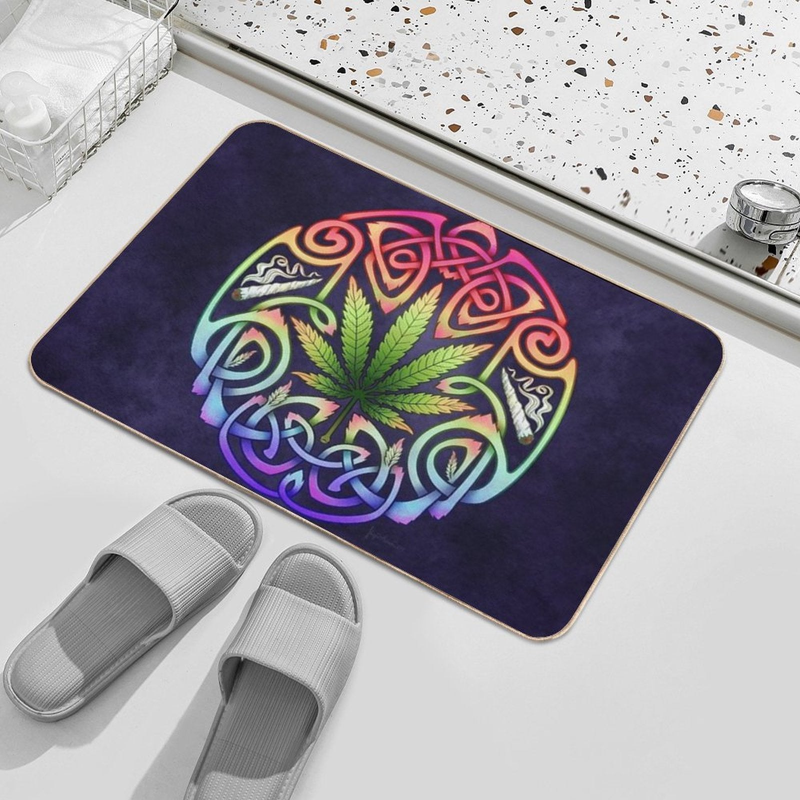 Celtic Cannabis Smokes Durable Bath Mat