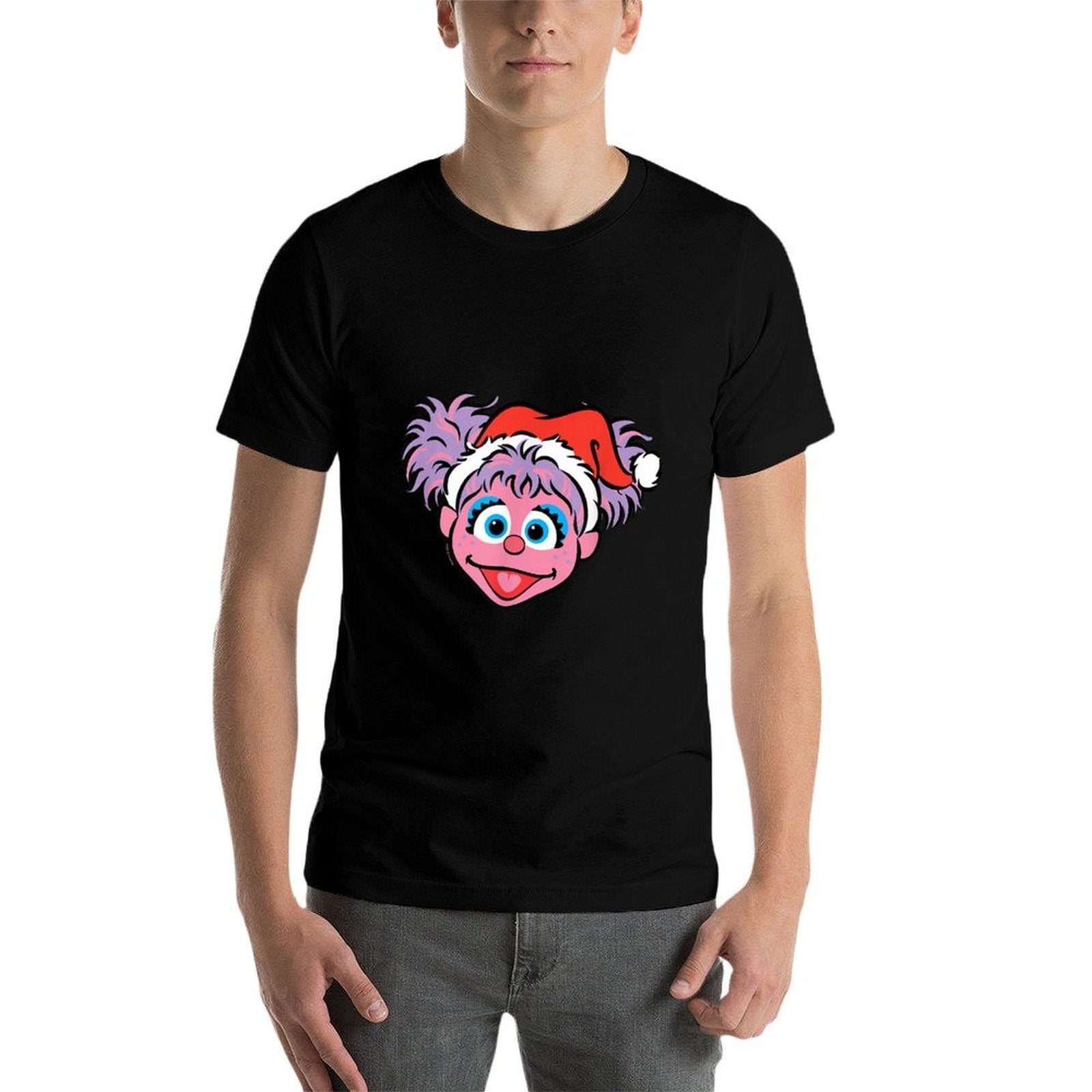 Sesame Street Christmas Santa Hat Abby Cadabby Face  Graphic-printed T-Shirt