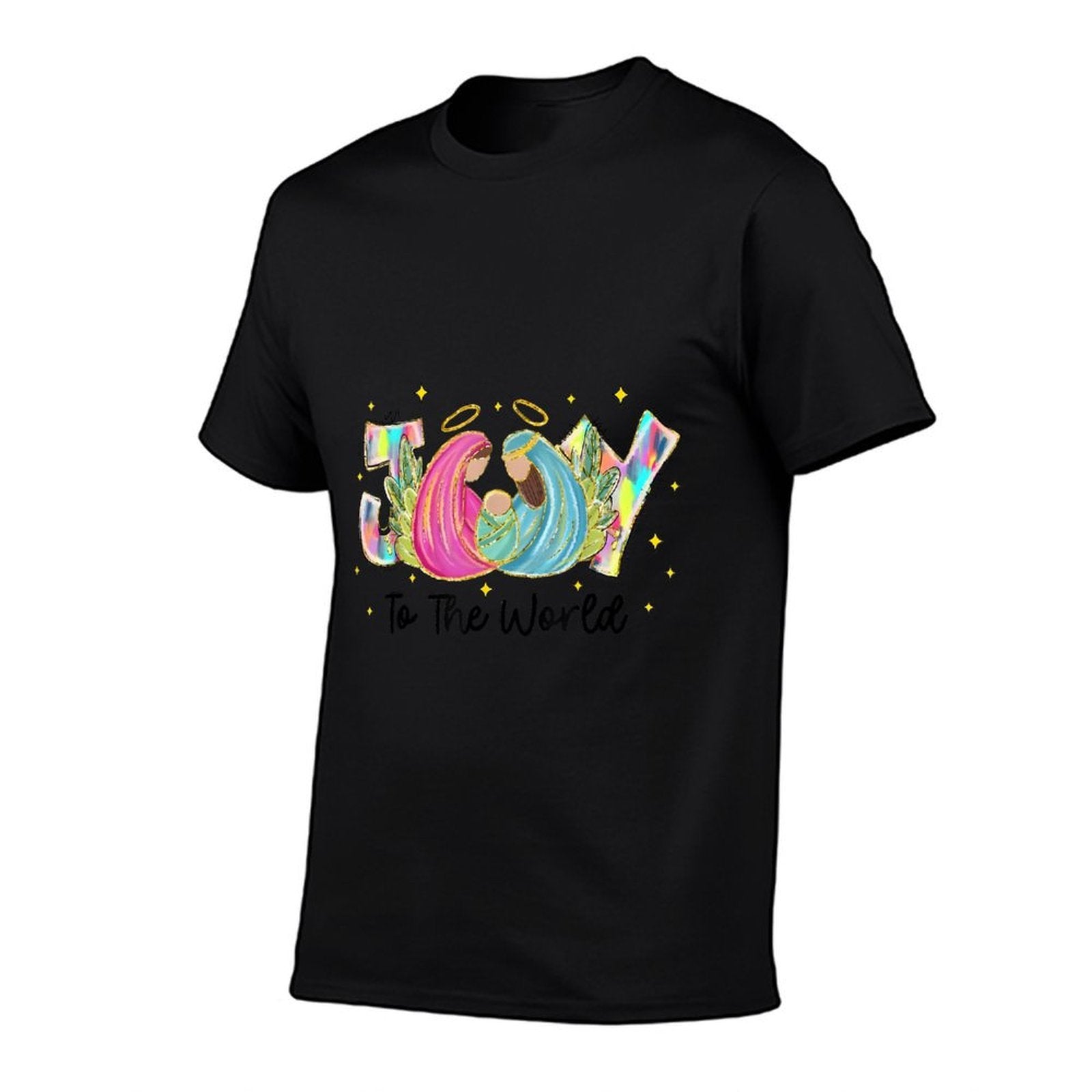 Joy To The World Nativity Baby Jesus Manger Christmas  Cotton T-Shirt