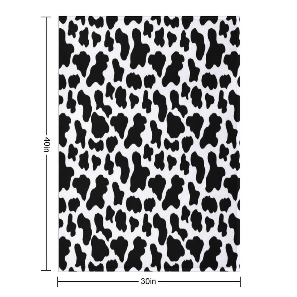 Cow Print Machine-washable Throw Blanket
