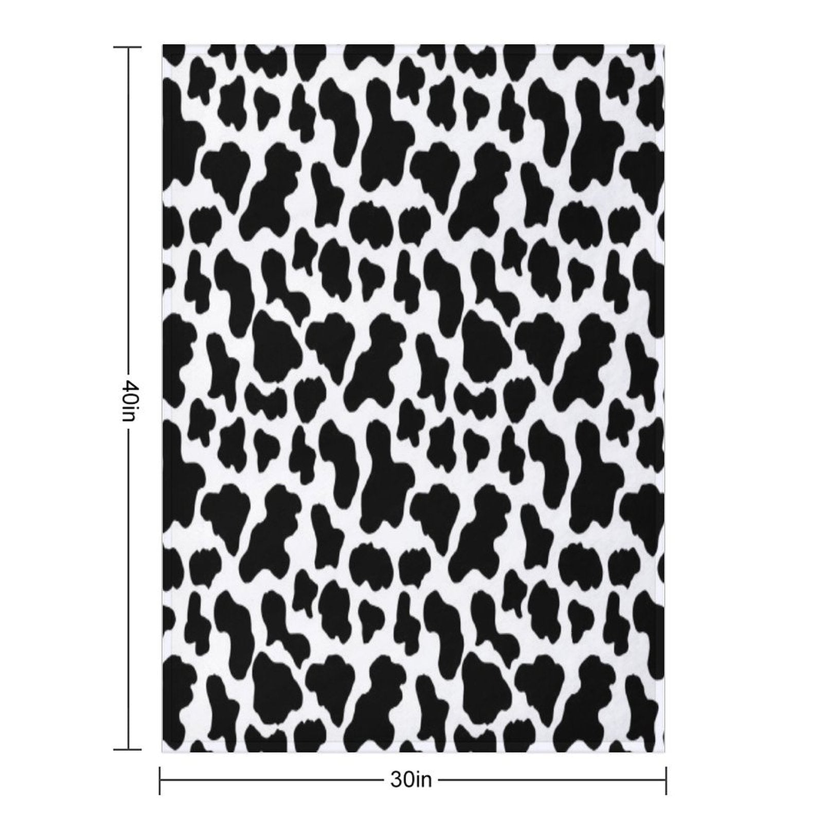 Cow Print Machine-washable Throw Blanket