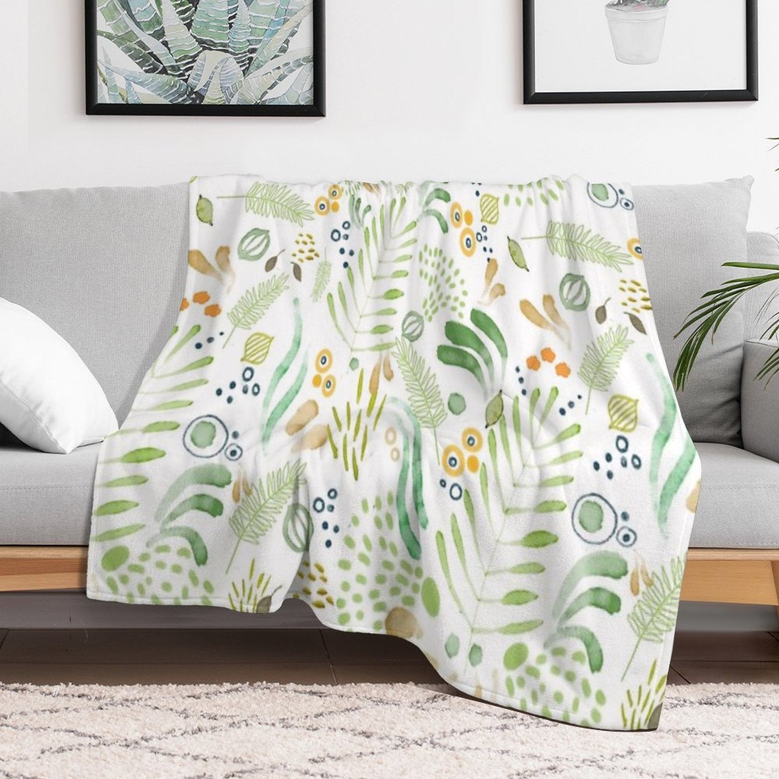 Lovely Green Quick-dry Throw Blanket