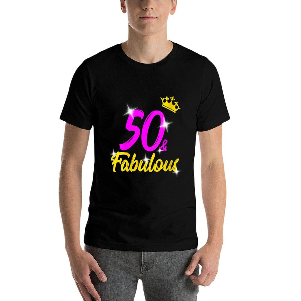 Womens 50 And Fabulous Queen 50th Birthday Gift  Oversized Silhouette T-Shirt