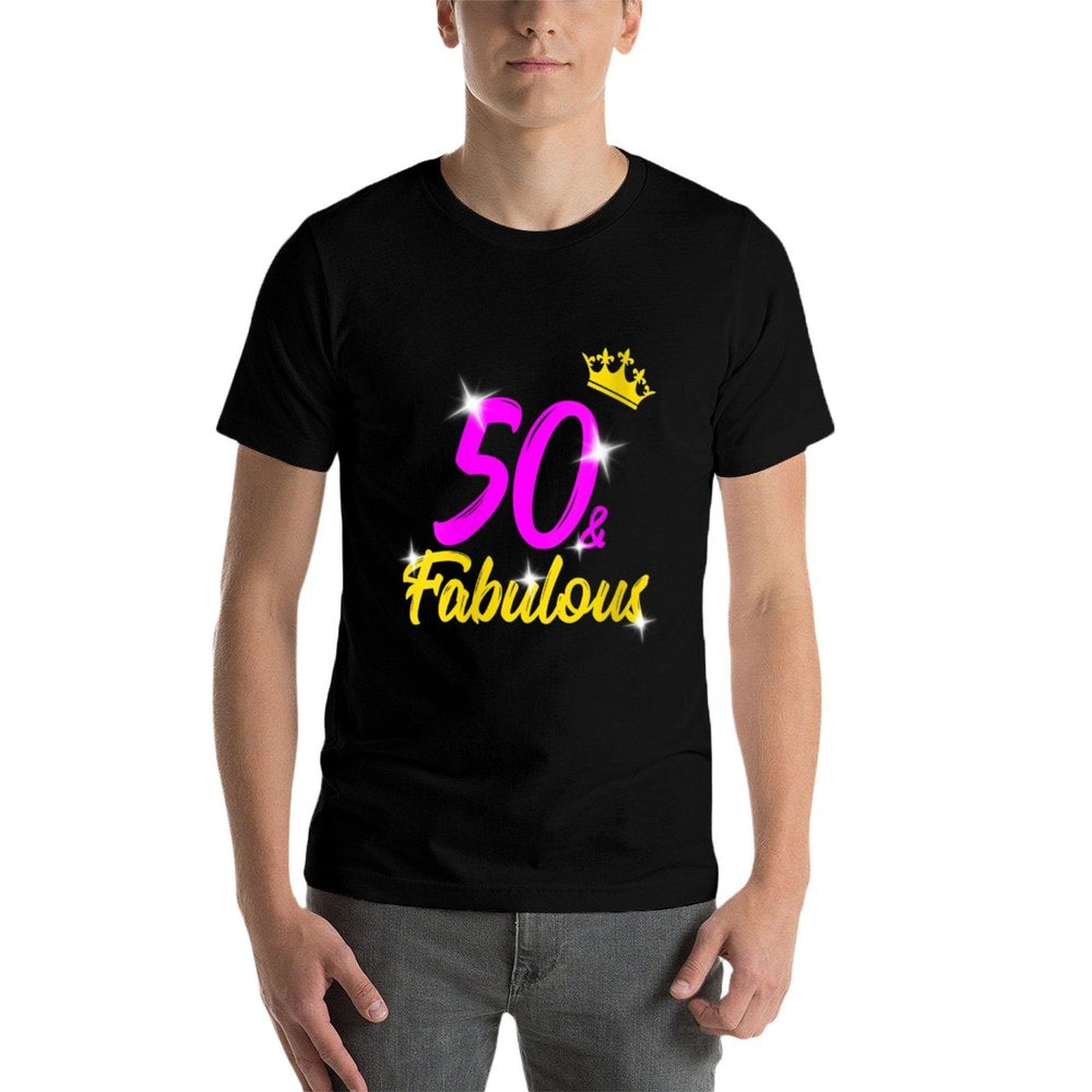 Womens 50 And Fabulous Queen 50th Birthday Gift  Oversized Silhouette T-Shirt