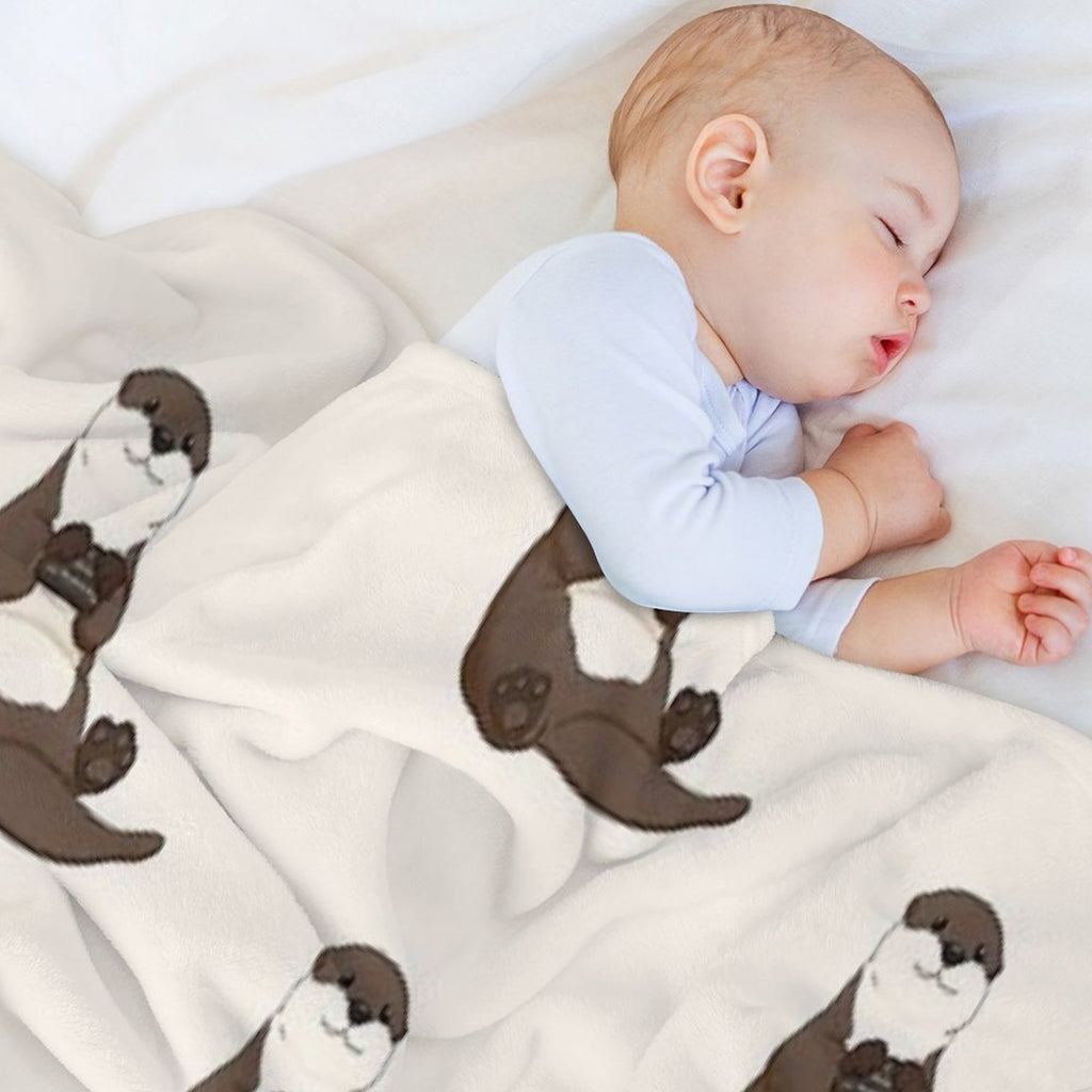 Cute You're My Favorite Rock Otter Plush Throw Blanket