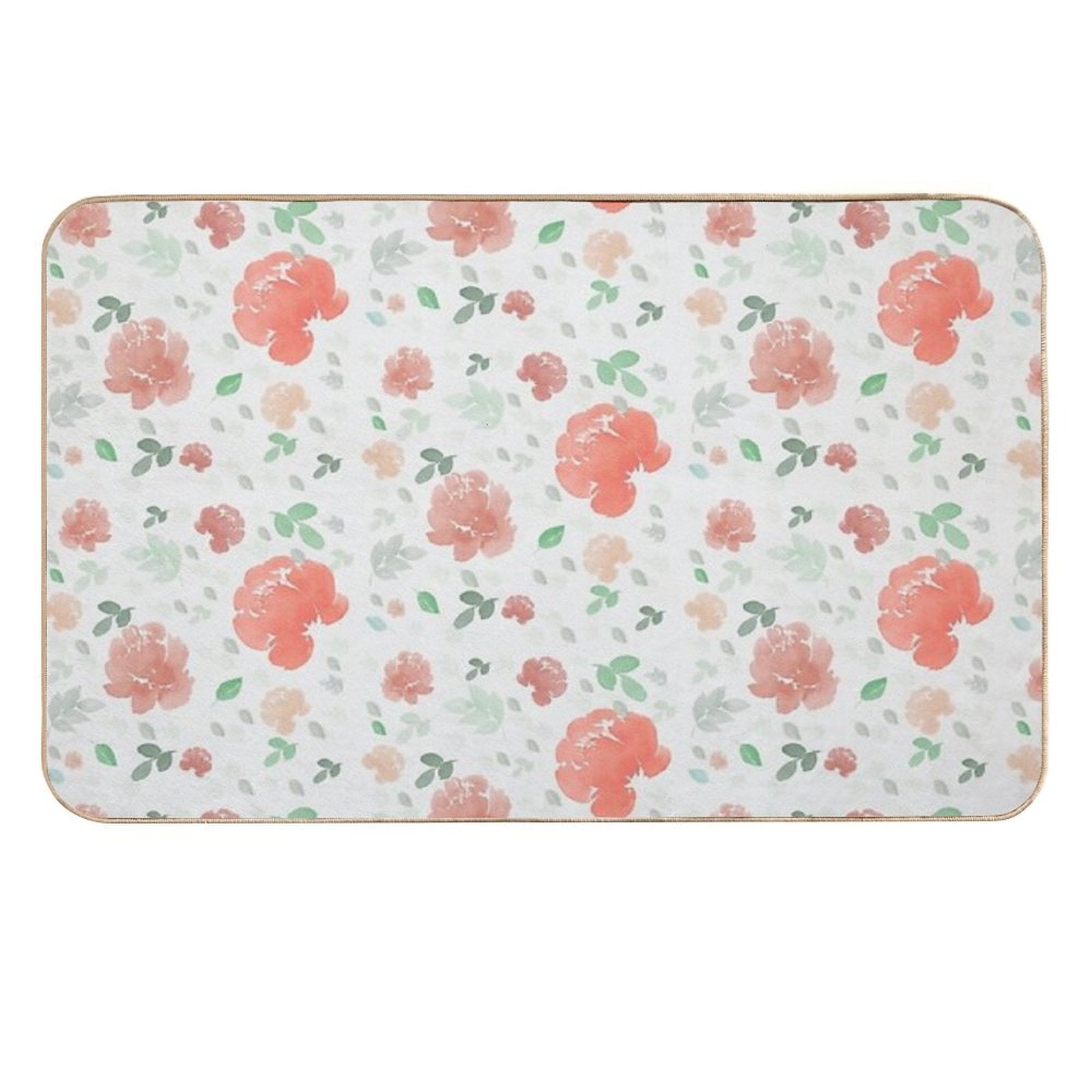 Watercolor Flowers Peonies Durable Bath Mat