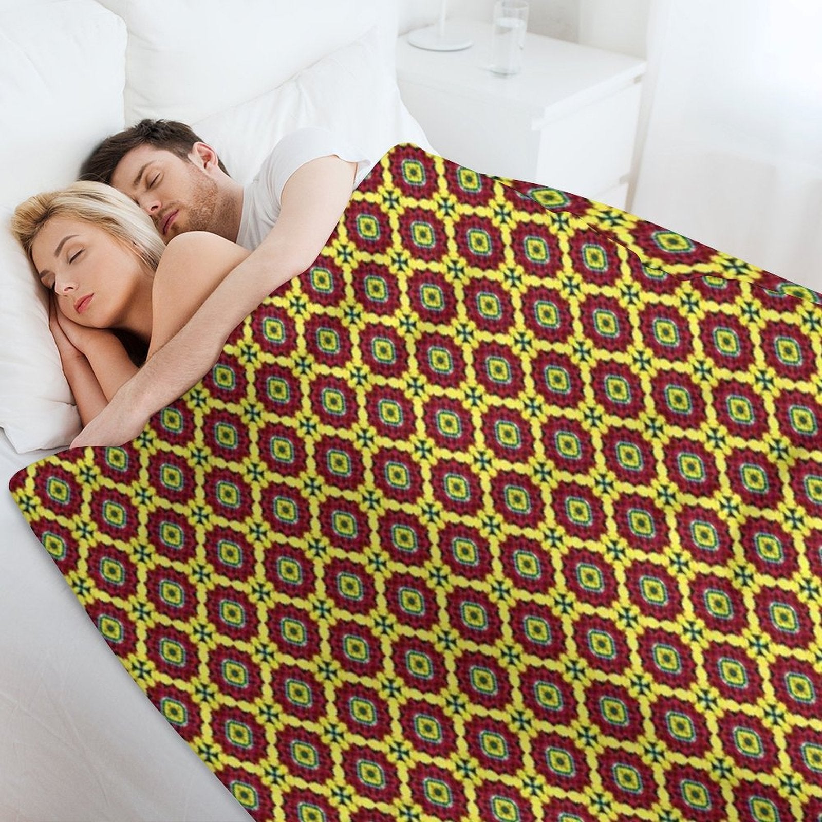 Golden Red Bouquet Grand Medallions Versatility Throw Blanket