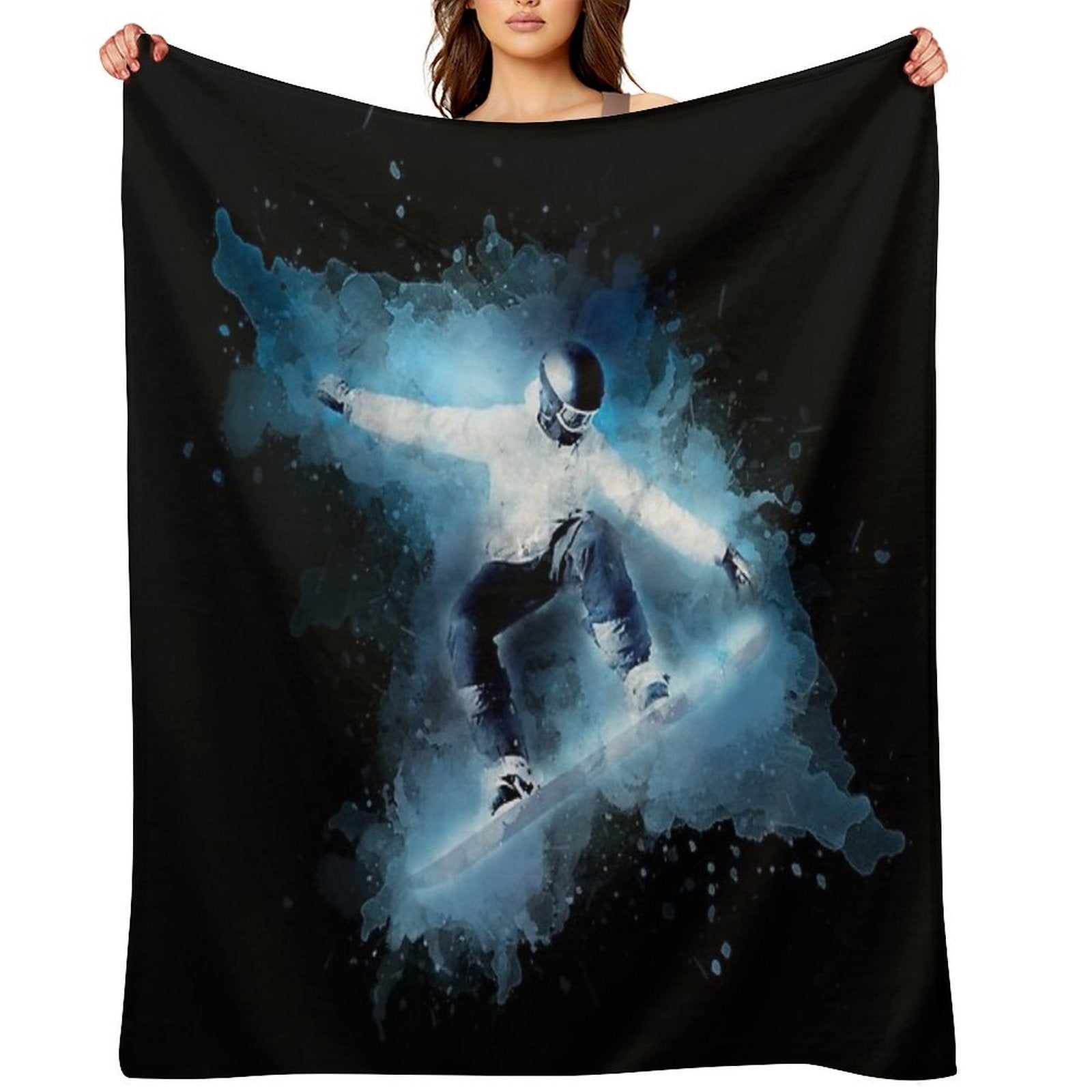 Snowboard Durable Throw Blanket