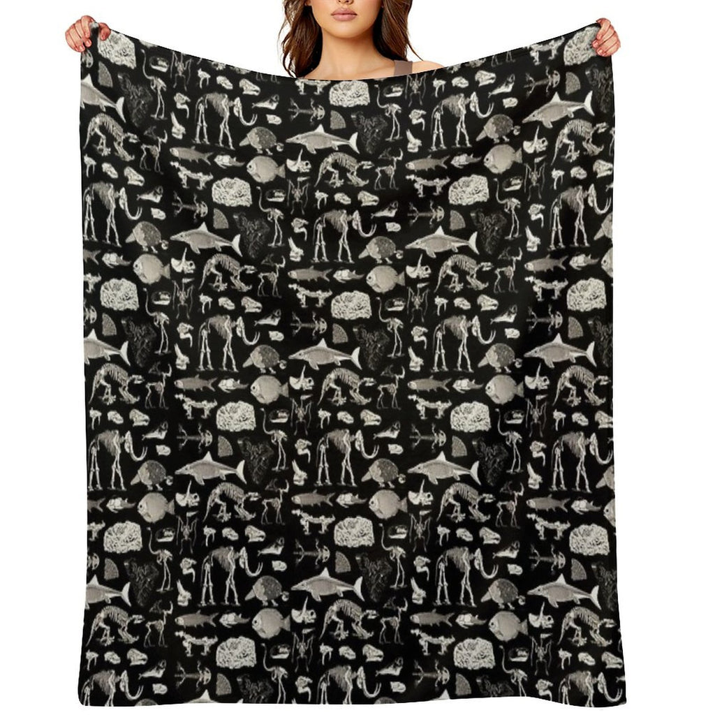 Paleontology Illustration Durable Throw Blanket