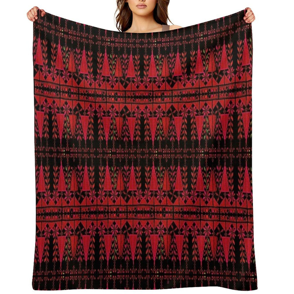 Palestinian Red Trees Durable Throw Blanket