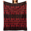 Palestinian Red Trees Durable Throw Blanket