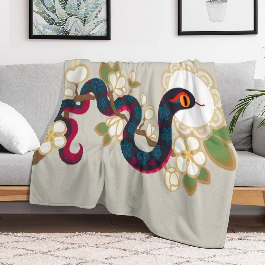 Snake And Flowers 2 Comfort Throw Blanket