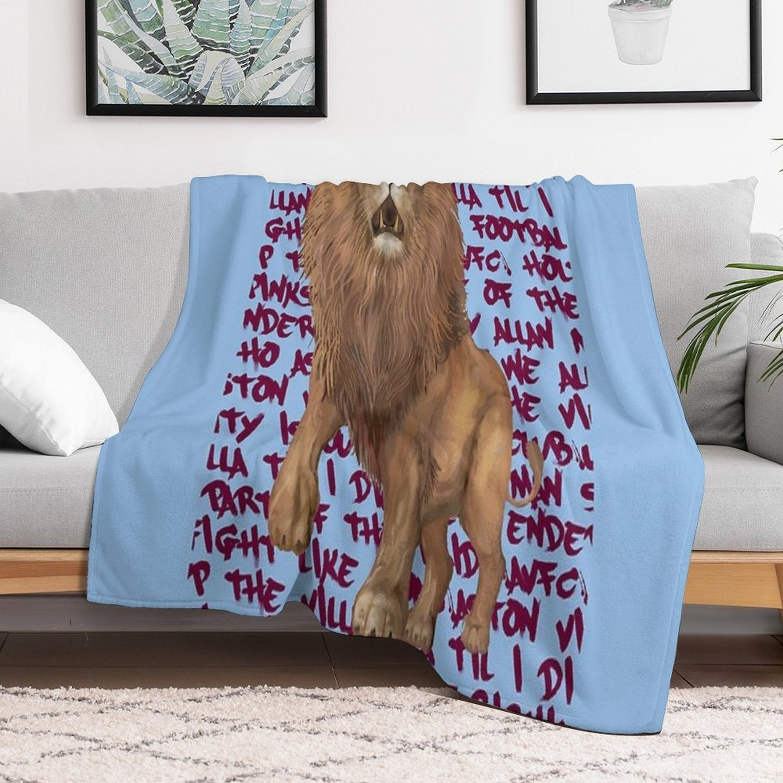 Rampant Lion AVFC Plush Throw Blanket