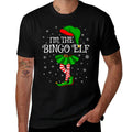 Family Matching Women Girls Im The Bingo Elf Christmas  Ribbed Collar T-Shirt