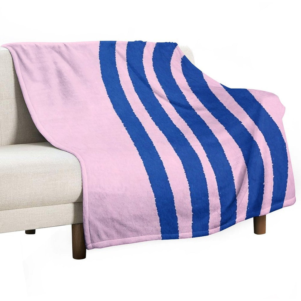 Blue Lines, Abstract Pattern, Mid Century Abstract Art Versatility Throw Blanket