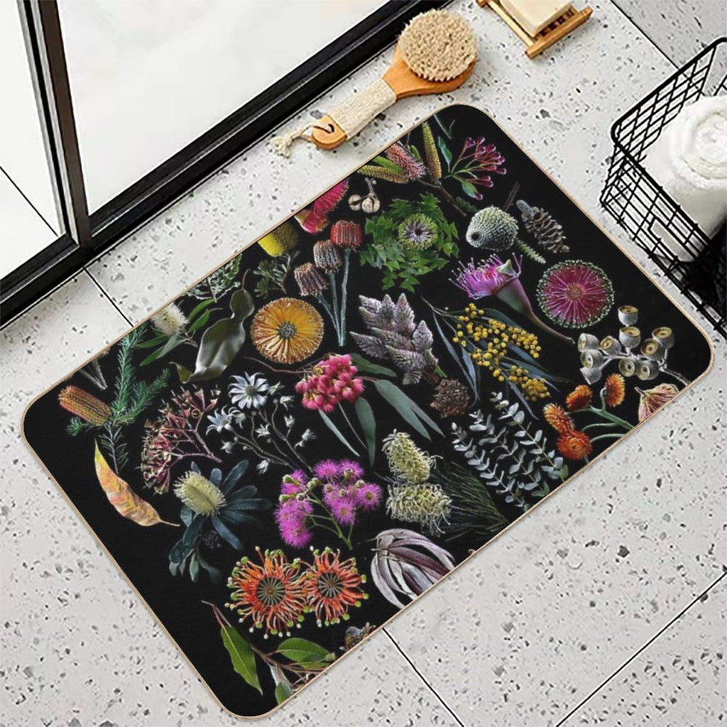 Wildflowers of Australia Photo Collage  Stain-Proof Bath Mat