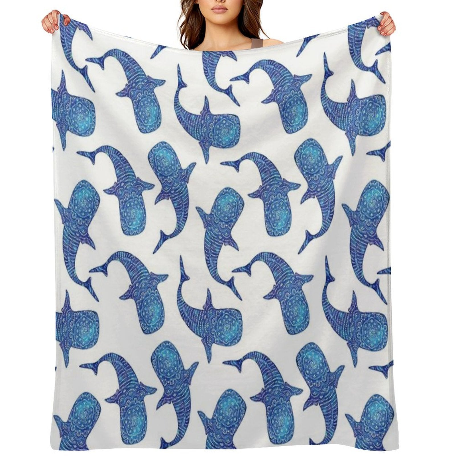 Marokintana - Whale Shark I Plush Throw Blanket