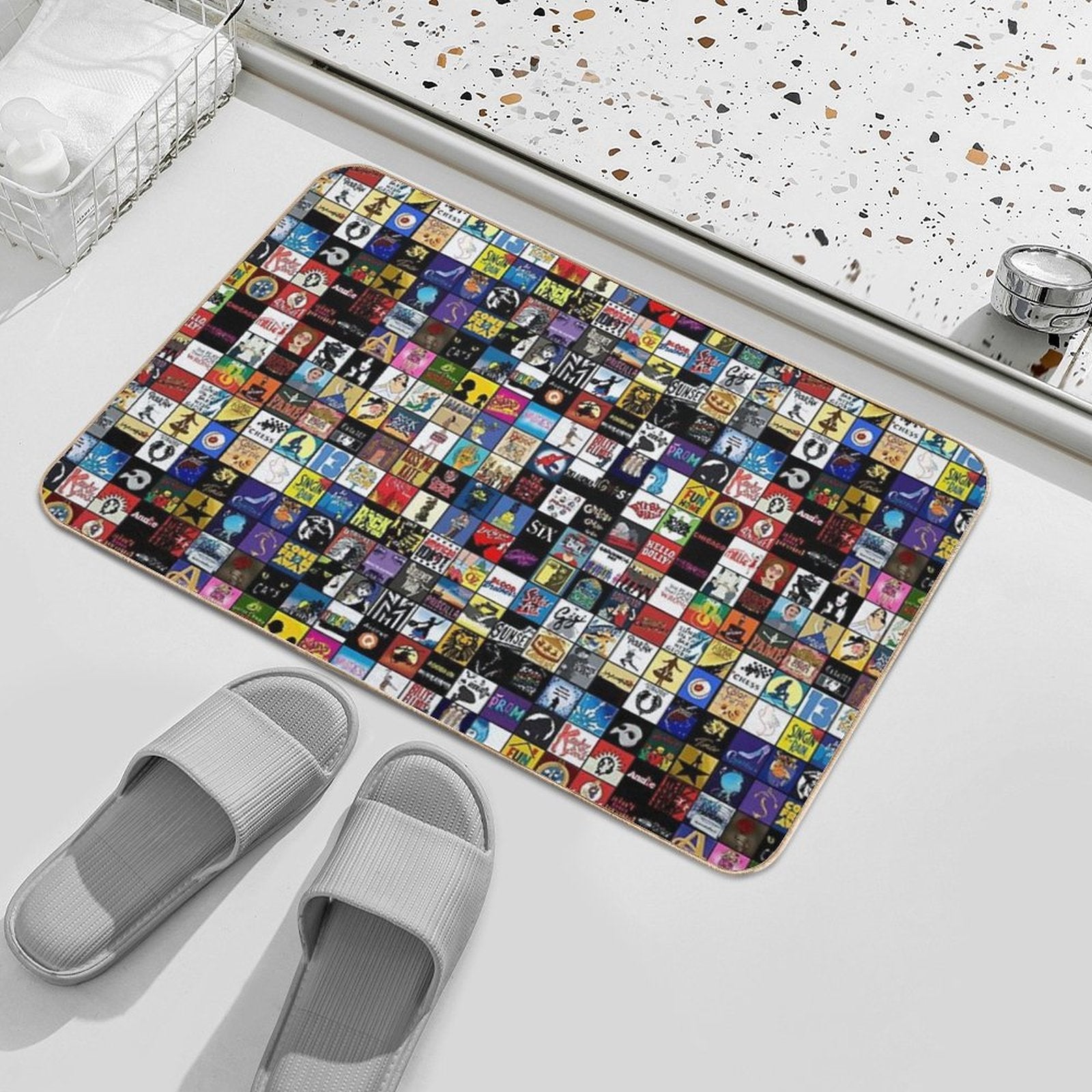 Broadway Musical Theatre Logos - Hand Drawn  High-Traffic Bath Mat