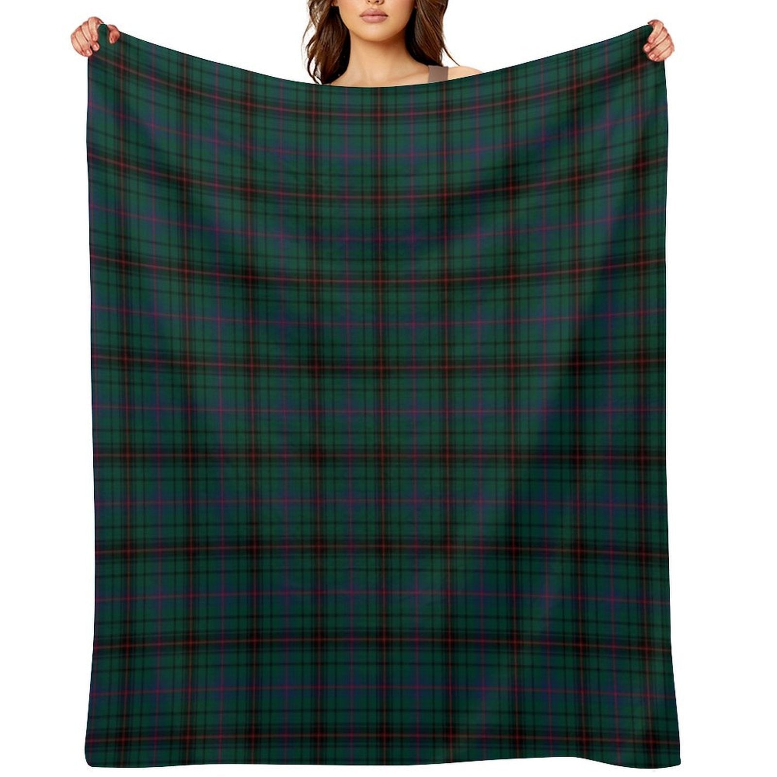 Clan Davidson Tartan Plush Throw Blanket