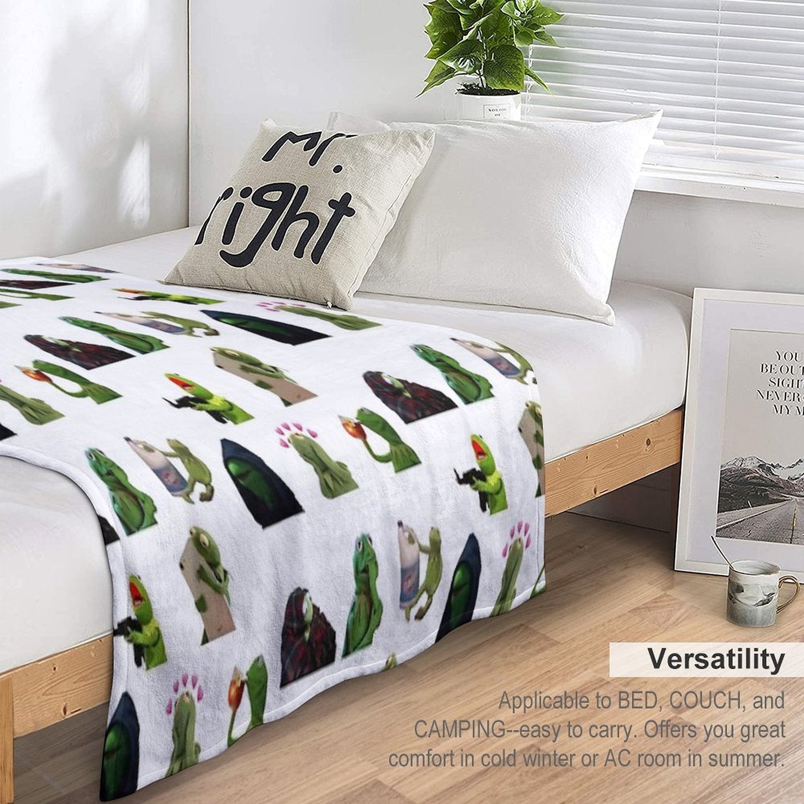 Kermit Meme Sticker Pack Shrink-resistant Throw Blanket
