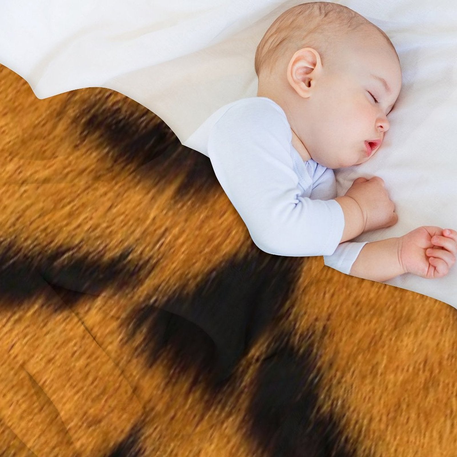 Tiger Print Design Wrinkle-free Throw Blanket