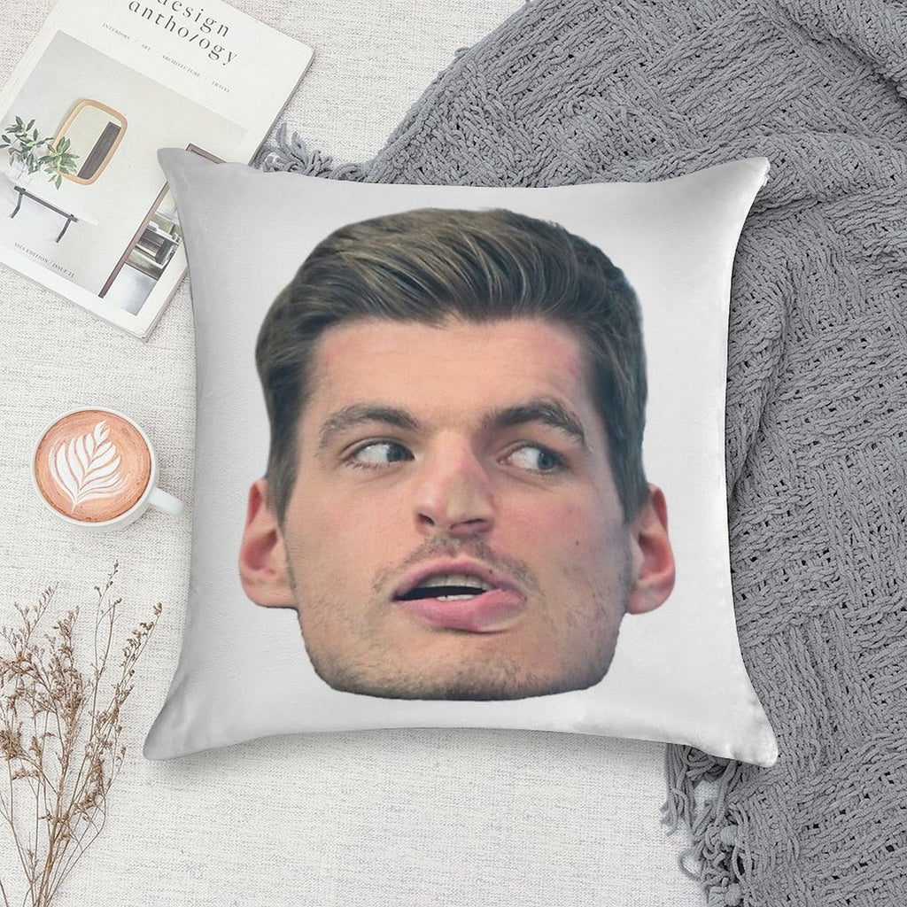 Max Verstappen Face Soft Shrink-Resistant Throw Pillow