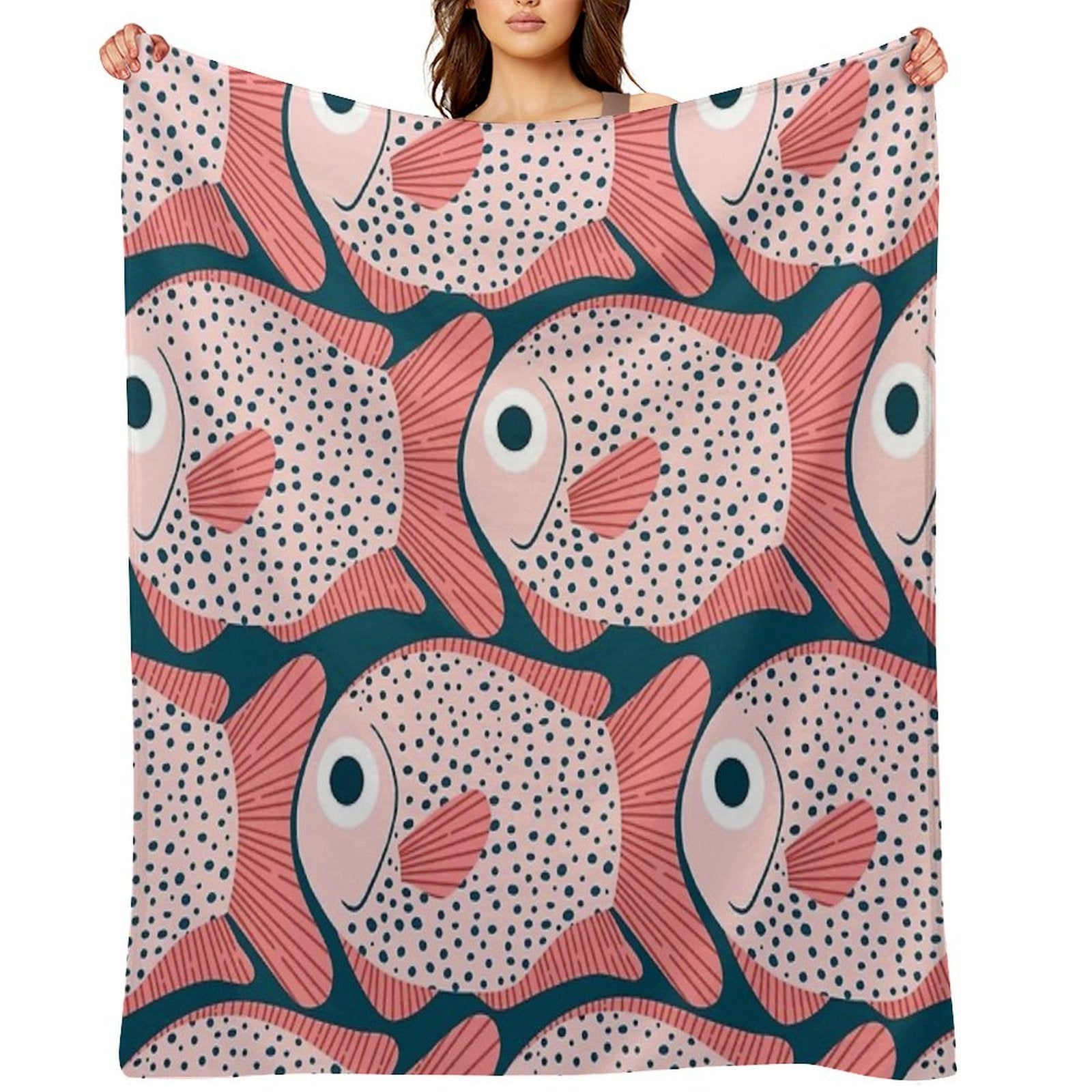 Fish Pattern All-season Throw Blanket