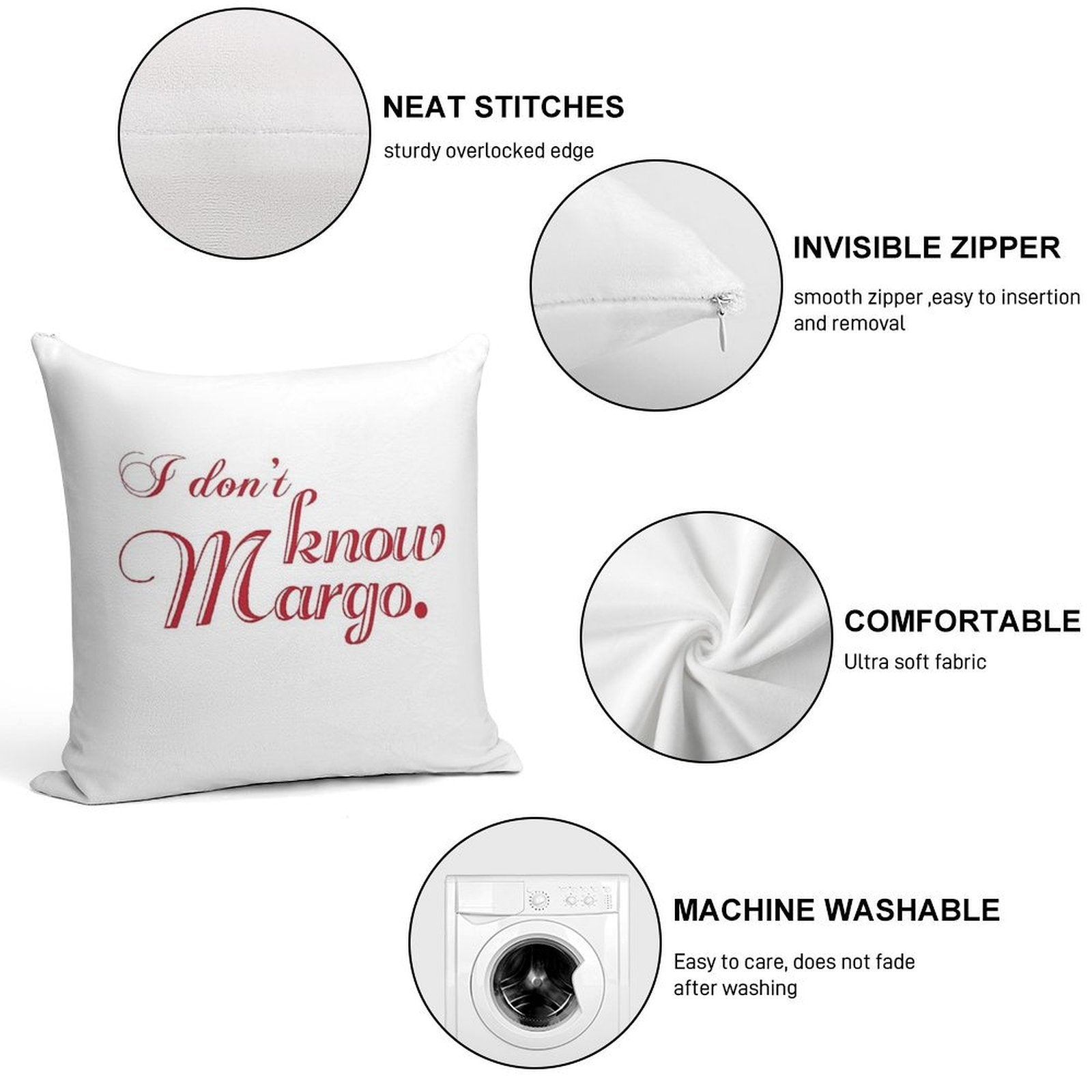 I Don't Know Margo (Matching Todd Also Available) Soft Ultra-Soft Texture Throw Pillow