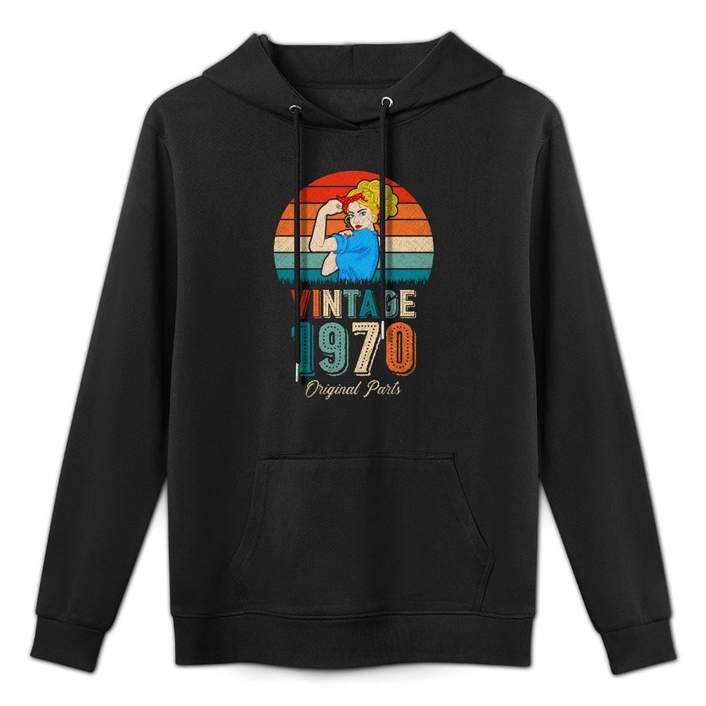 50th Birthday Tshirts For Women Original Parts Vintage 1970 Versatile Streetwear Hoodie