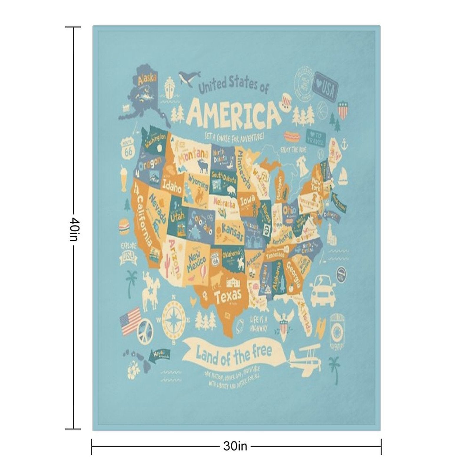 Explore America Premium Throw Blanket
