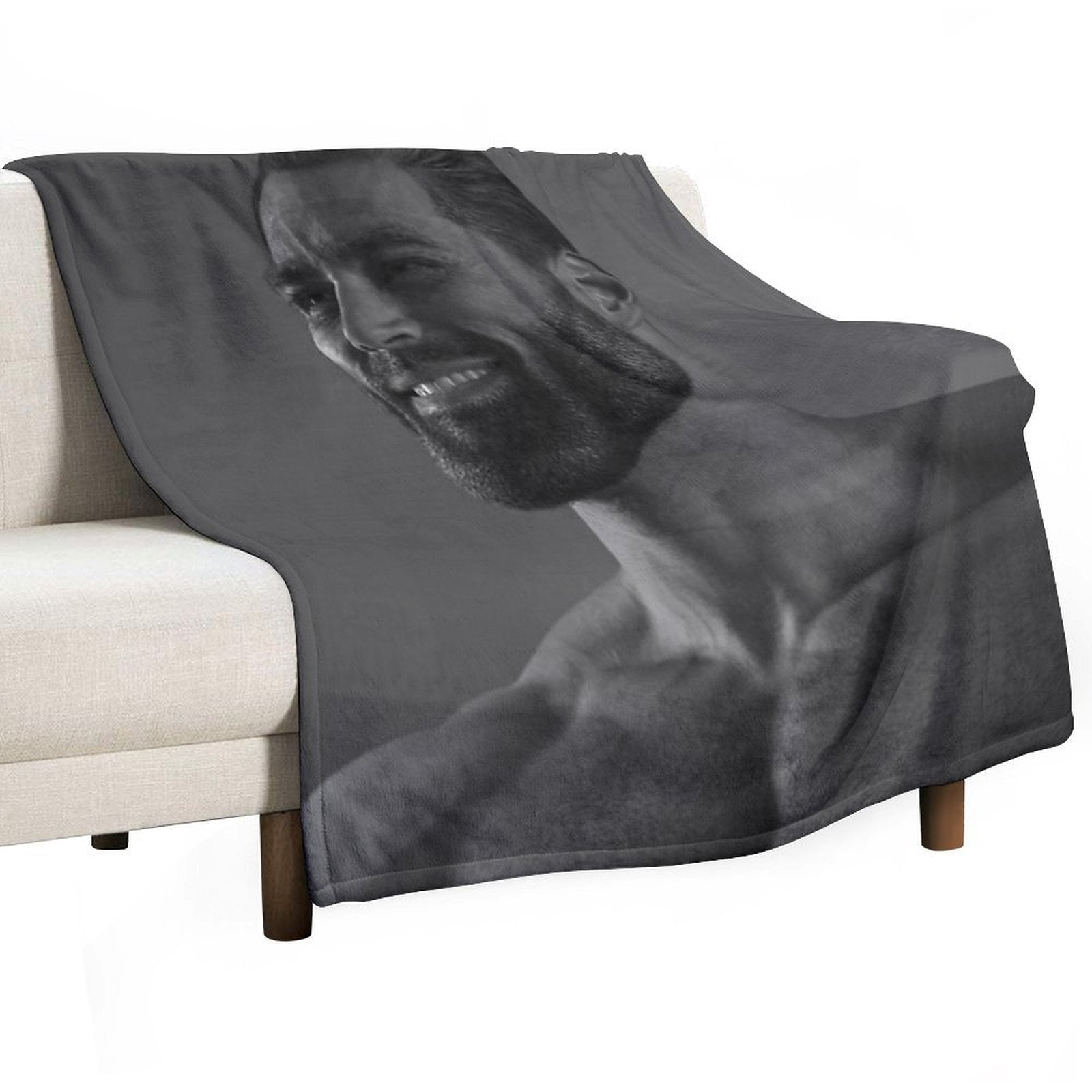GigaChad Easy Care Throw Blanket