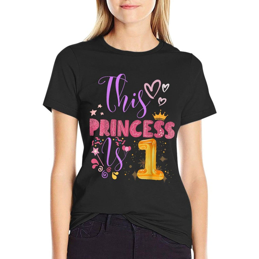 Birthday Girl This Princess Is 1 Year Old Girl B-Day  Durable T-Shirt