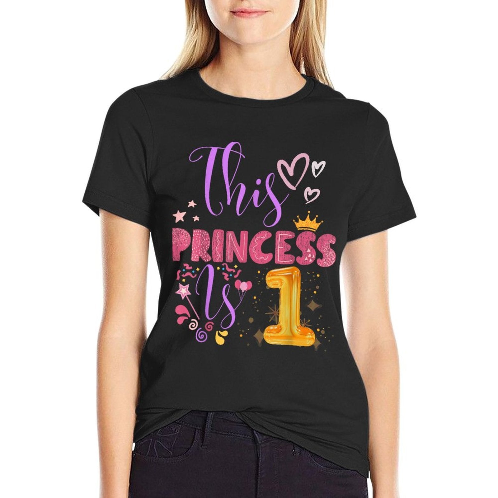 Birthday Girl This Princess Is 1 Year Old Girl B-Day  Durable T-Shirt