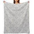 Stegosaurus Lace - White Plush Throw Blanket