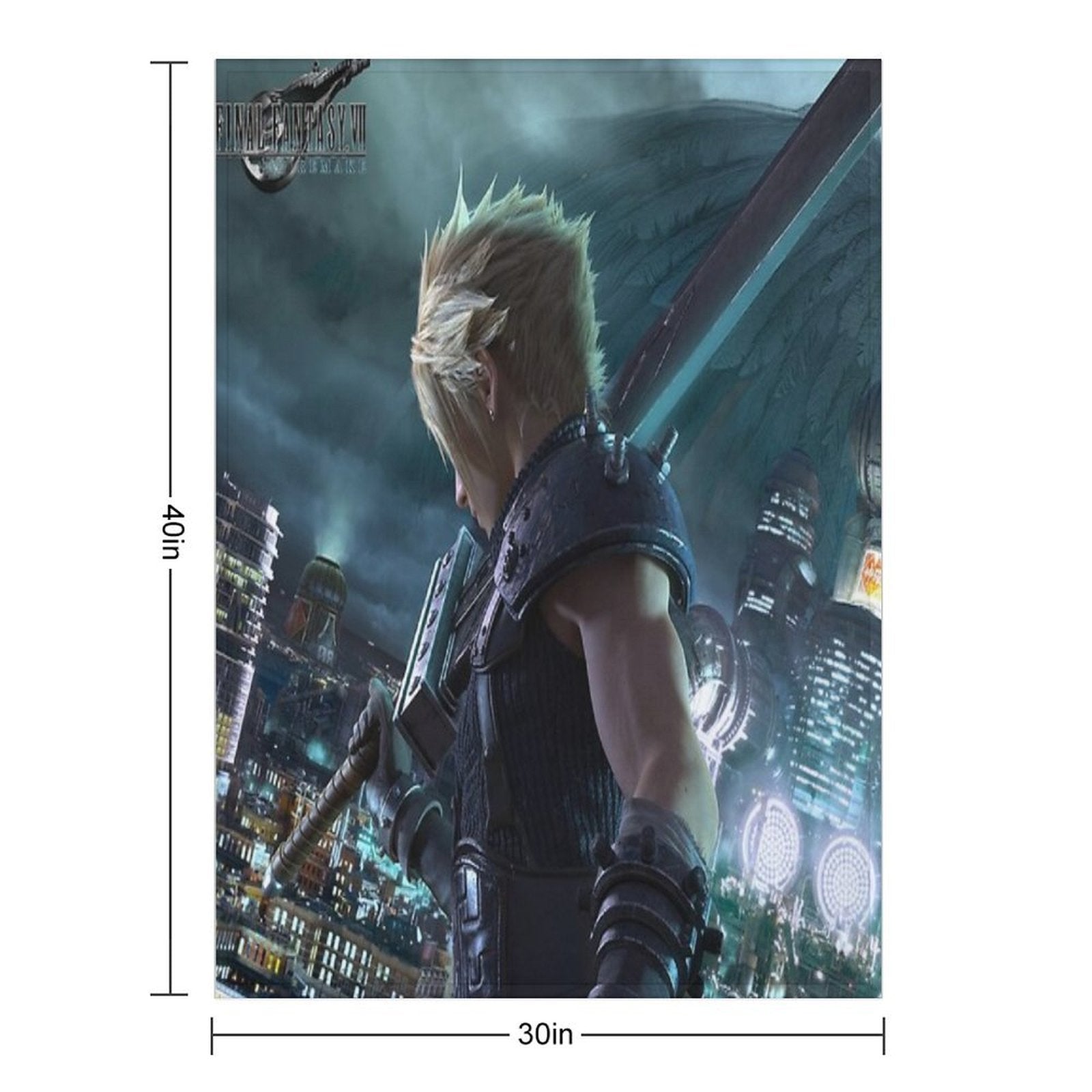 Cloud Final Fantasy VII Remake Compact Throw Blanket
