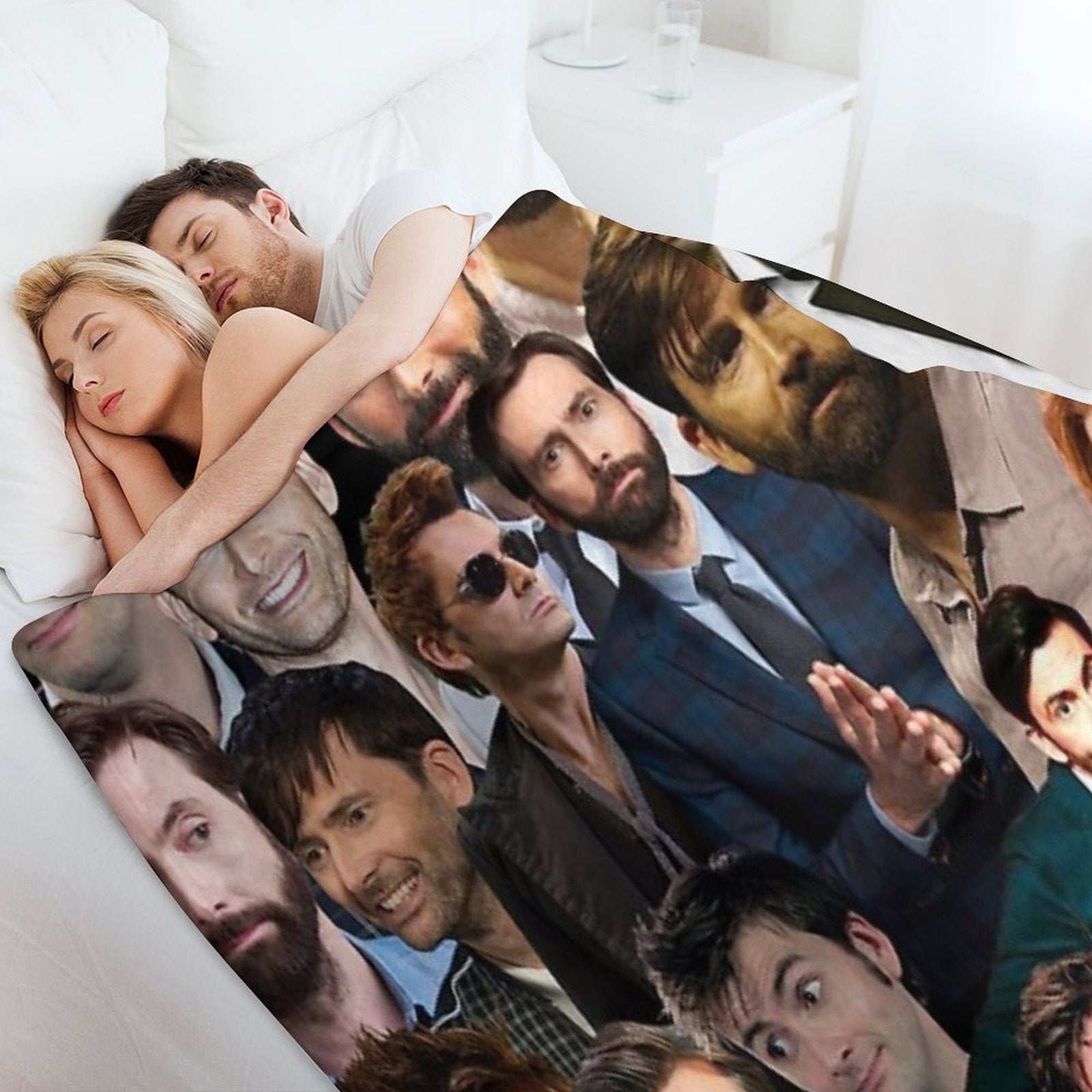 David Tennant Collage Travel-friendly Throw Blanket
