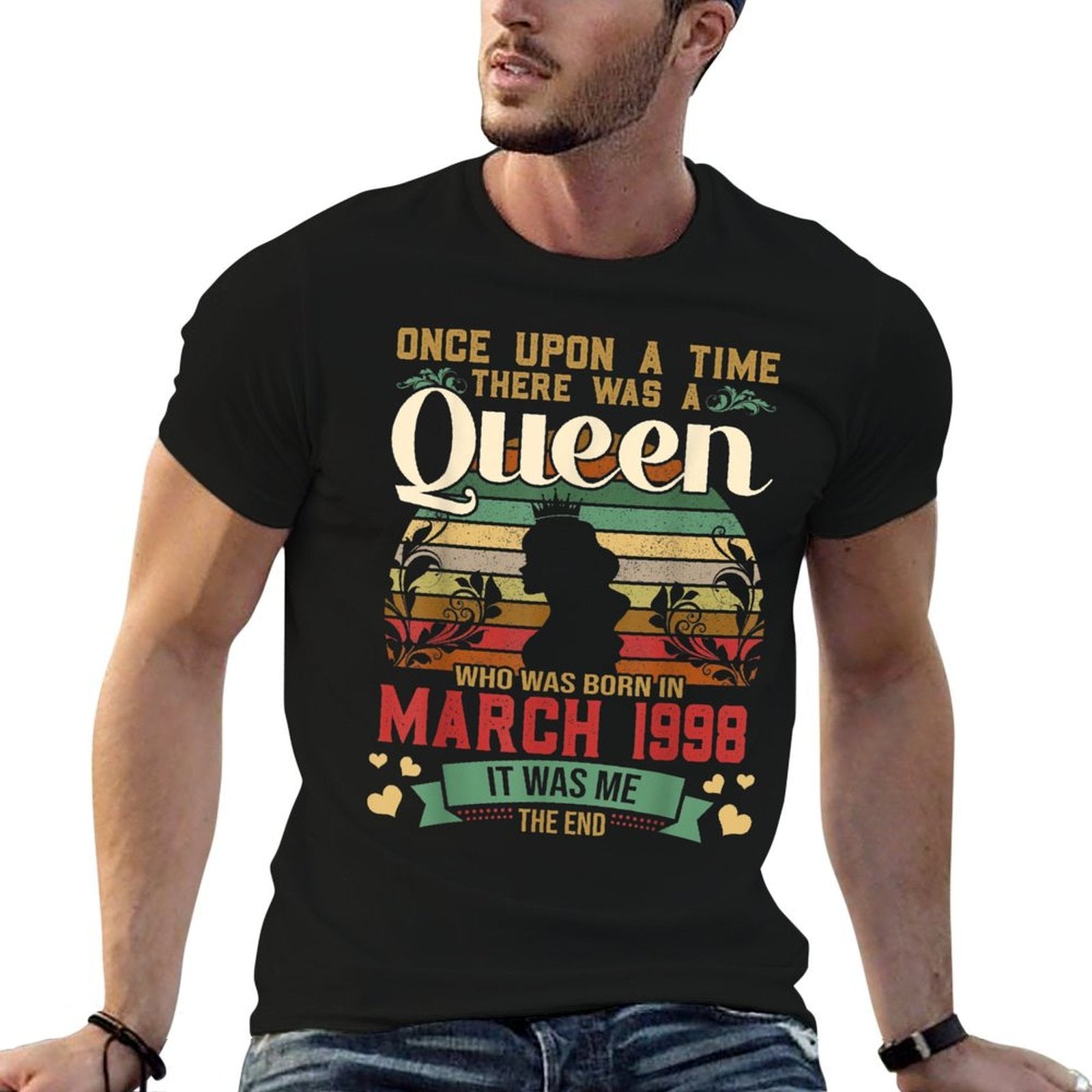 Girls 21st Birthday Queen March 1998 Queen Birthday  Summer-ready Fabric T-Shirt