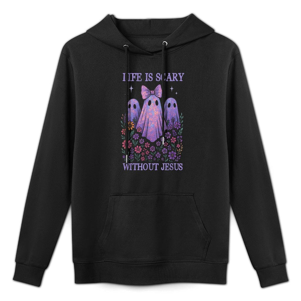 Spooky Life Is Scary Without Jesus Christian Halloween Colorfast Hoodie