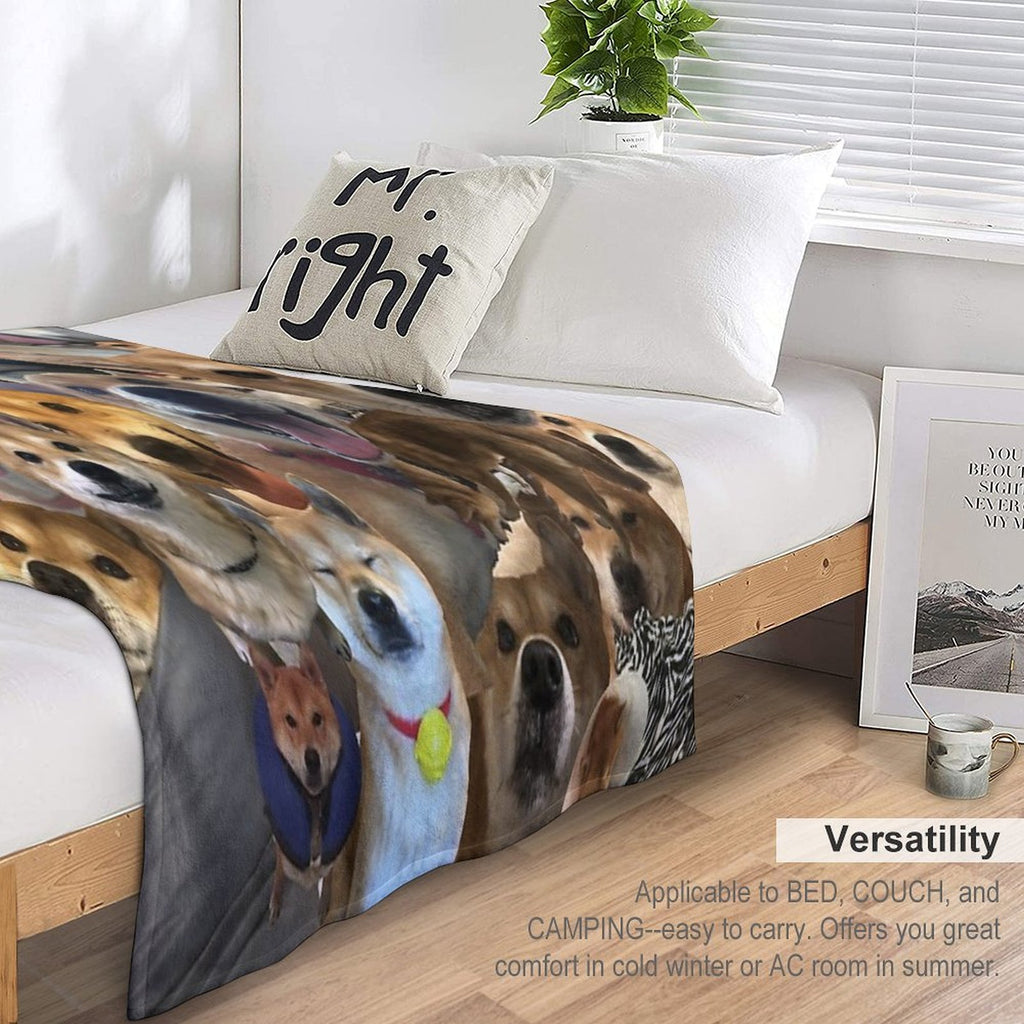 Pabu The Shiba Inu Collage All-season Throw Blanket