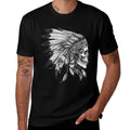 American Motorcycle Skull Native Indian Eagle Chief Vintage  Trendy Pattern T-Shirt