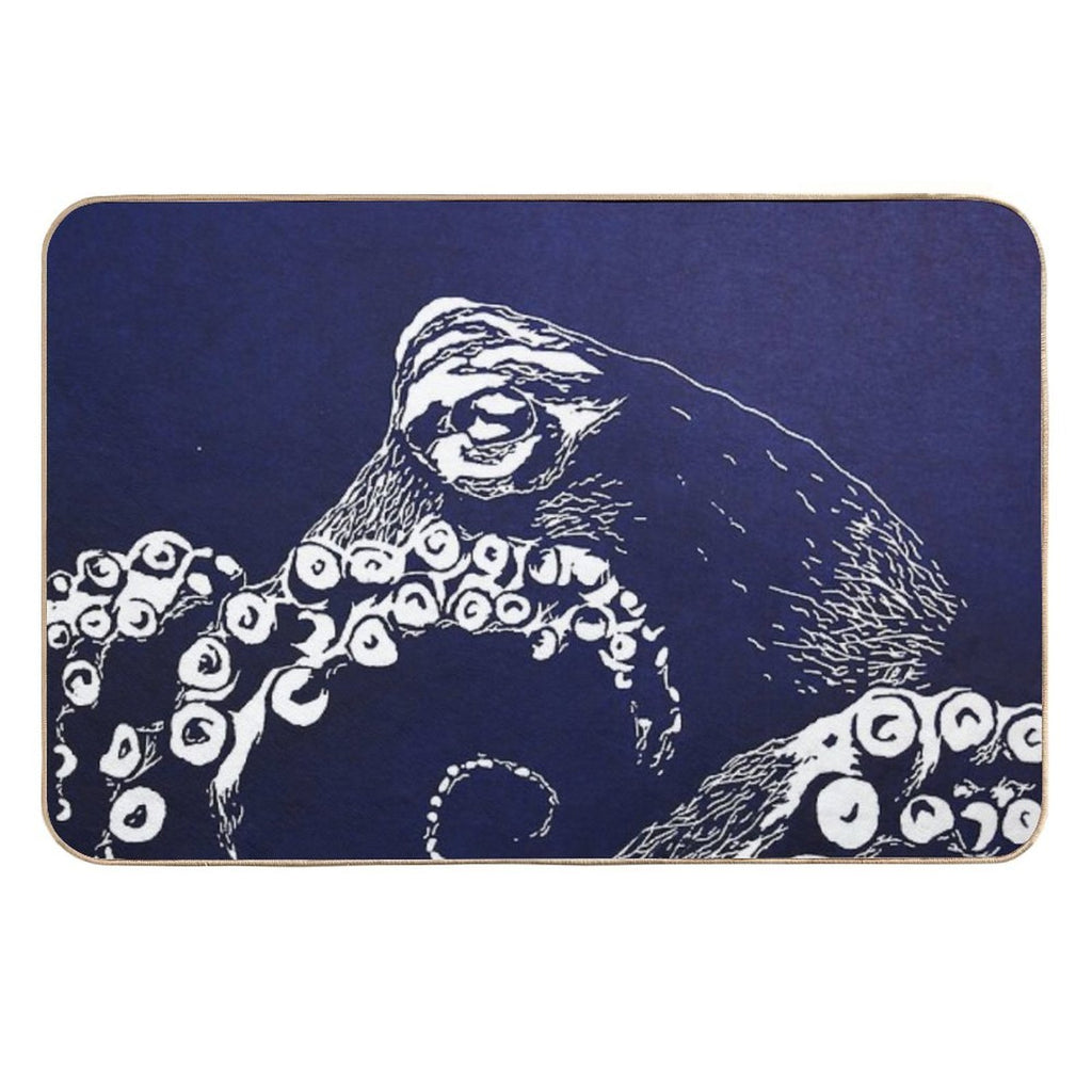 Blue Octopus  Anti-Trip Bath Mat