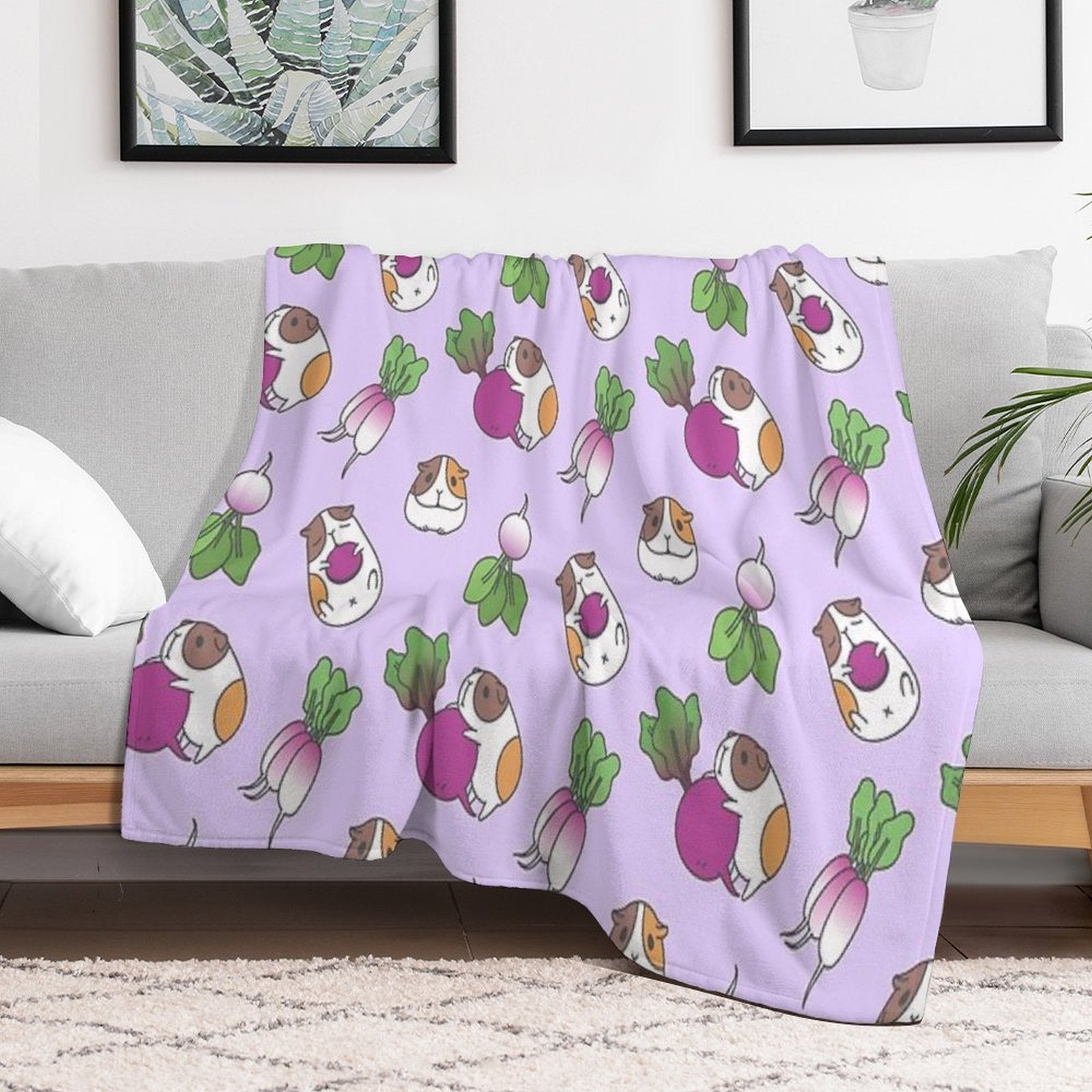Guinea Pig Pattern Plush Throw Blanket