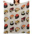 Sushi Pug Machine-washable Throw Blanket
