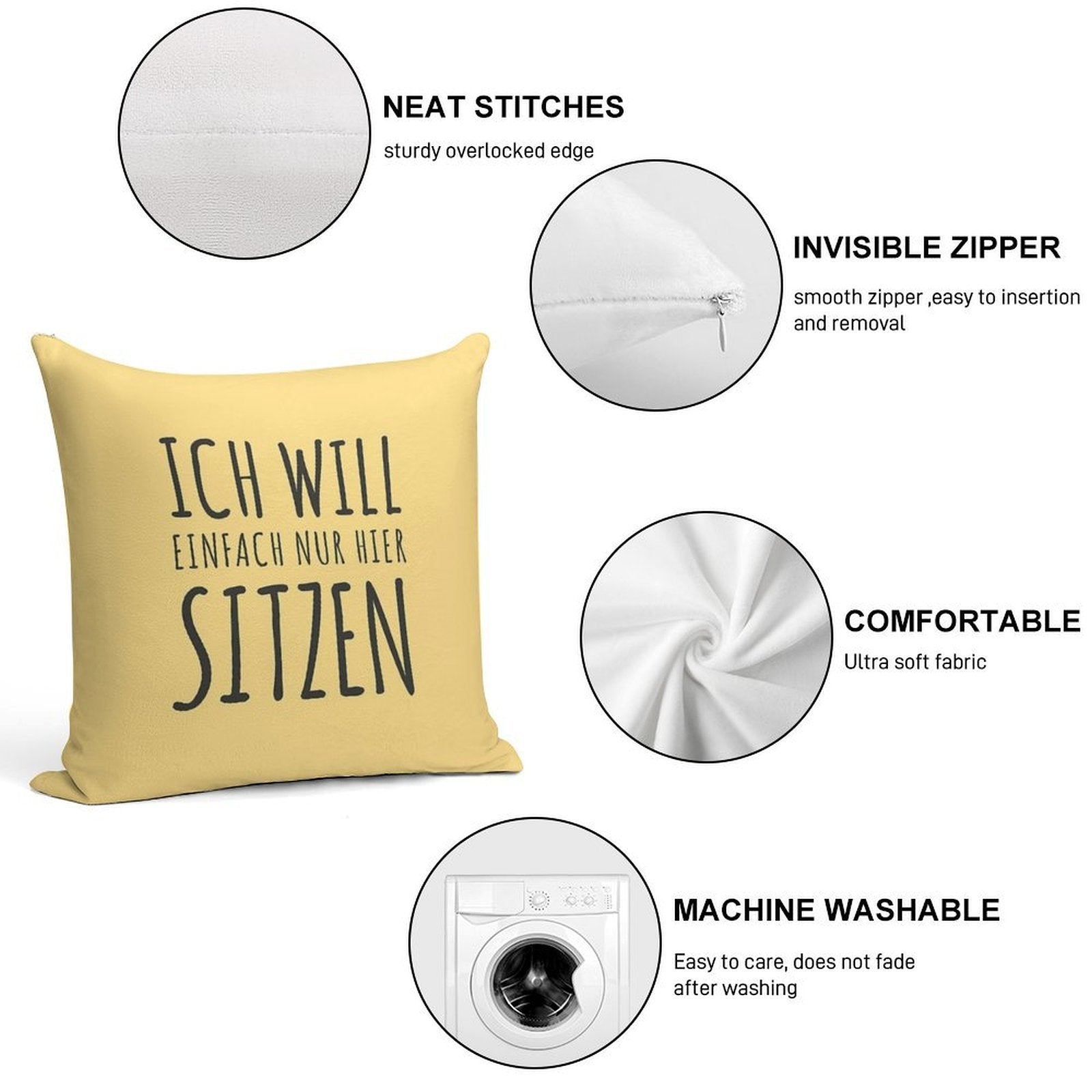 I Just Want to Sit Here Soft Anti-Pilling Throw Pillow